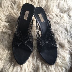 Prada heels with fishnet